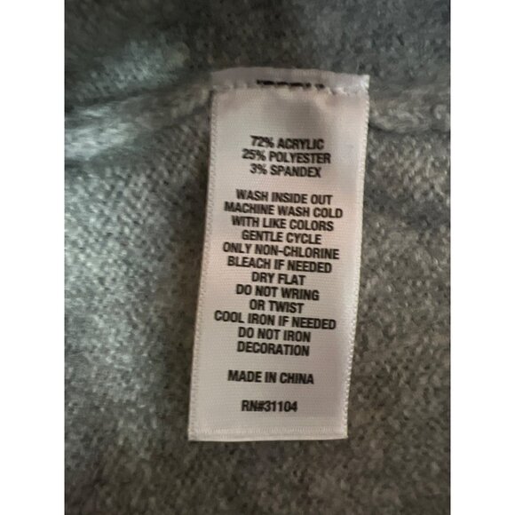 Crown & Ivy Women's Sweater Heather Grey Sequin Long Sleeve Petite Medium PM NEW - Picture 8 of 8